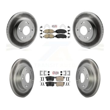 Front Rear Ceramic Pads And Coated Disc Brake Rotors Kit For Honda Civic KGA-101902