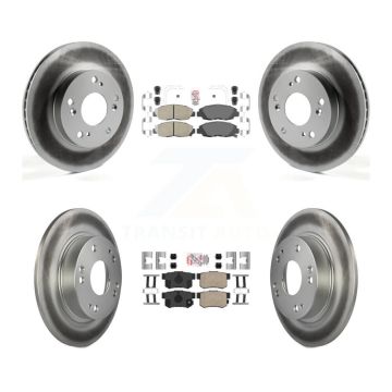 Front Rear Ceramic Pads And Coated Disc Brake Rotors Kit For Honda Civic KGA-101903