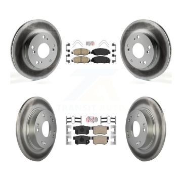 Front Rear Ceramic Pads And Coated Disc Brake Rotors Kit For Honda Civic KGA-101904