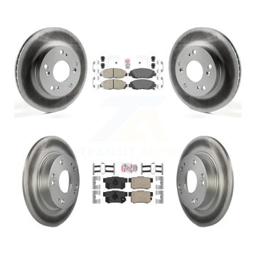 Front Rear Ceramic Pads And Coated Disc Brake Rotors Kit For Honda Civic KGA-101905