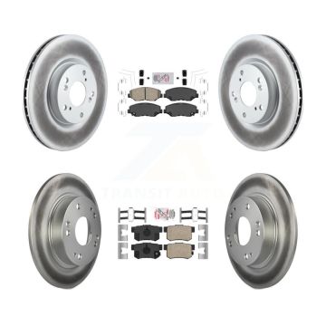Front Rear Ceramic Pads And Coated Disc Brake Rotors Kit For Honda Civic Acura ILX KGA-101907