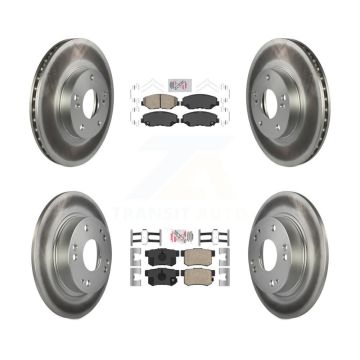 Front Rear Ceramic Pads And Coated Disc Brake Rotors Kit For Honda Civic KGA-101914