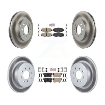 Front Rear Ceramic Pads And Coated Disc Brake Rotors Kit For Honda Civic Acura EL KGA-101917