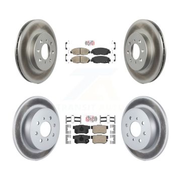 Front Rear Ceramic Pads And Coated Disc Brake Rotors Kit For Honda Civic Acura EL KGA-101919