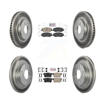 Front Rear Ceramic Pads And Coated Disc Brake Rotors Kit For Honda Civic KGA-101920