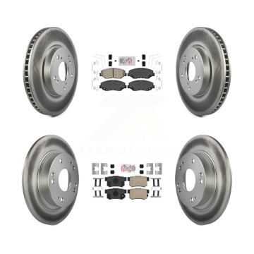 Front Rear Ceramic Pads And Coated Disc Brake Rotors Kit For Honda Civic KGA-101921