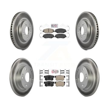 Front Rear Ceramic Pads And Coated Disc Brake Rotors Kit For Honda Civic KGA-101922