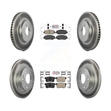 Front Rear Ceramic Pads And Coated Disc Brake Rotors Kit For Honda Civic KGA-101923