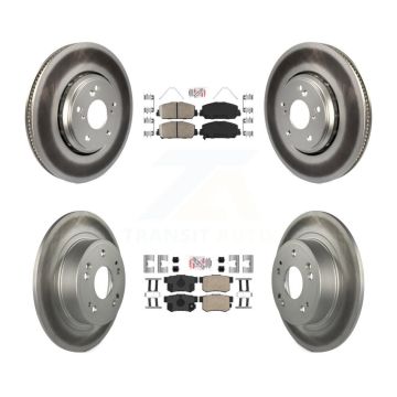 Front Rear Ceramic Pads And Coated Disc Brake Rotors Kit For 2017-2022 Acura ILX KGA-101924