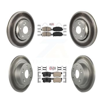 Front Rear Ceramic Pads And Coated Disc Brake Rotors Kit For 2017-2022 Acura ILX KGA-101925