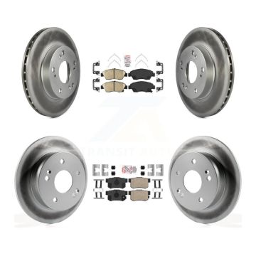 Front Rear Ceramic Pads And Coated Disc Brake Rotors Kit For Honda Civic Acura RSX KGA-101926