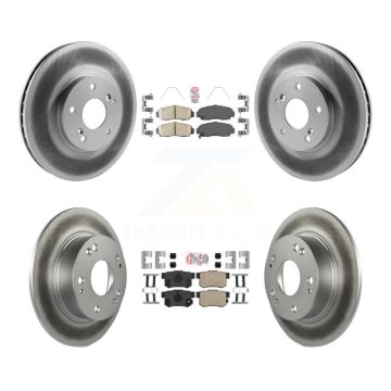 Front Rear Ceramic Pads And Coated Disc Brake Rotors Kit For Honda Accord Acura TSX KGA-101928