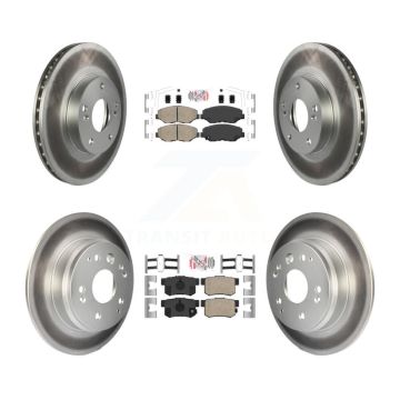 Front Rear Ceramic Pads And Coated Disc Brake Rotors Kit For 2003-2011 Honda Element KGA-101945