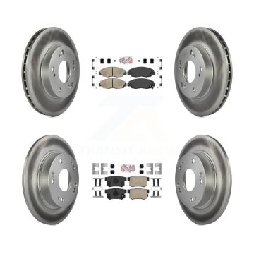 Front Rear Ceramic Pads And Coated Disc Brake Rotors Kit For Honda Civic KGA-101964
