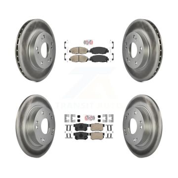 Front Rear Ceramic Pads And Coated Disc Brake Rotors Kit For Honda Civic KGA-101965