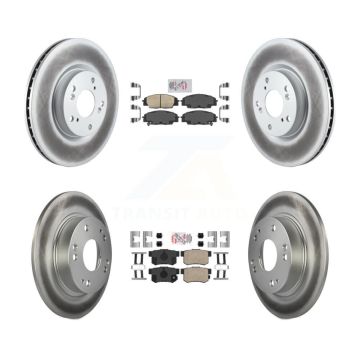 Front Rear Ceramic Pads And Coated Disc Brake Rotors Kit For Honda Civic Acura CSX KGA-101966