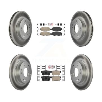 Front Rear Ceramic Pads And Coated Disc Brake Rotors Kit For Honda Civic KGA-101967