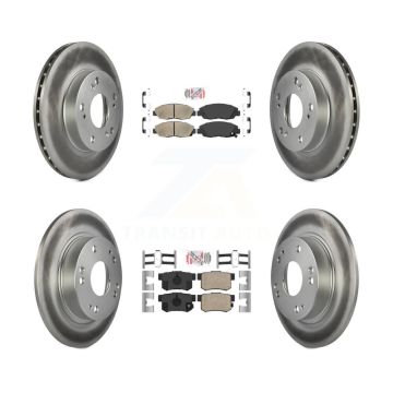 Front Rear Ceramic Pads And Coated Disc Brake Rotors Kit For Honda Civic KGA-101968