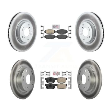 Front Rear Ceramic Pads And Coated Disc Brake Rotors Kit For Honda Civic Acura CSX KGA-101969