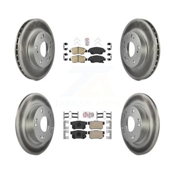 Front Rear Ceramic Pads And Coated Disc Brake Rotors Kit For Honda Civic KGA-101975
