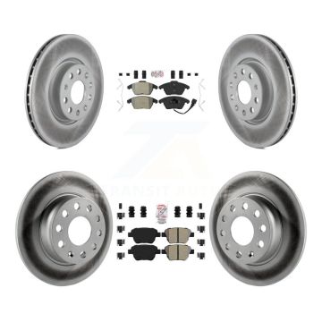 Front Rear Semi-Metallic Pads And Coated Disc Brake Rotors Kit For Volkswagen Beetle GTI KGA-101982