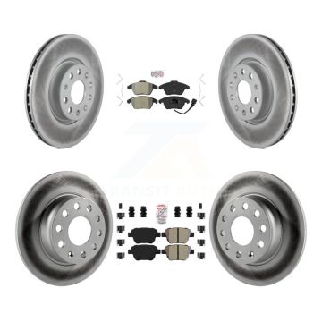 Front Rear Semi-Metallic Pads And Coated Disc Brake Rotors Kit For Volkswagen Beetle GTI KGA-101983