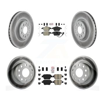 Front Rear Semi-Metallic Pad & Coated Brake Rotor Kit For 2017-2018 Volkswagen Jetta 2.0L KGA-101992