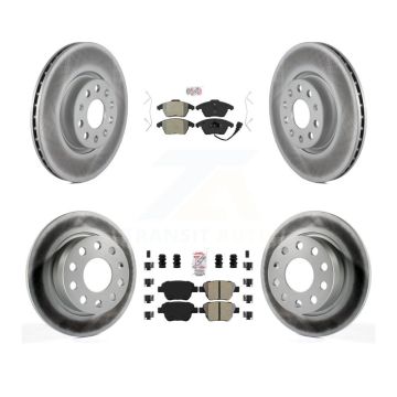 Front Rear Semi-Metallic Pad & Coated Brake Rotor Kit For 2017-2018 Volkswagen Jetta 2.0L KGA-101993
