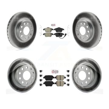 Front Rear Semi-Metallic Pad Coated Brake Rotors Kit For 17-18 Volkswagen Jetta 1.8L/1.4L KGA-101997