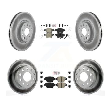 Front Rear Semi-Metallic Pad & Coated Brake Rotor Kit For 2017-2018 Volkswagen Jetta 2.0L KGA-101998