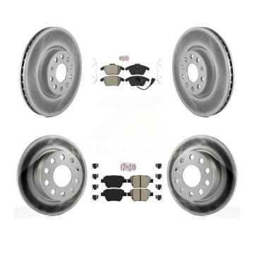 Front Rear Semi-Metallic Pad & Coated Brake Rotor Kit For 2017-2018 Volkswagen Jetta 2.0L KGA-101999