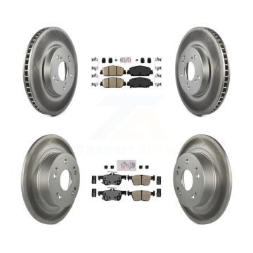 Front Rear Ceramic Pads And Coated Disc Brake Rotors Kit For Honda Accord KGA-102004