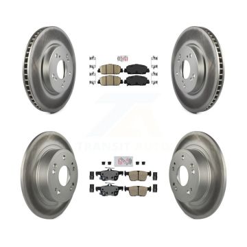 Front Rear Ceramic Pads And Coated Disc Brake Rotors Kit For Honda Accord KGA-102005