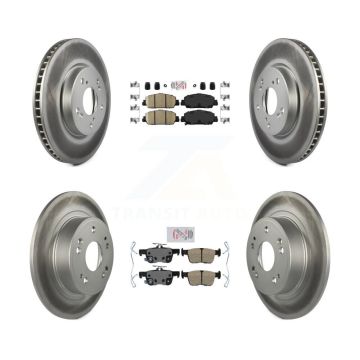 Front Rear Ceramic Pads And Coated Disc Brake Rotors Kit For Honda Accord KGA-102006