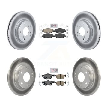 Front Rear Ceramic Pads And Coated Disc Brake Rotors Kit For Honda Civic KGA-102012