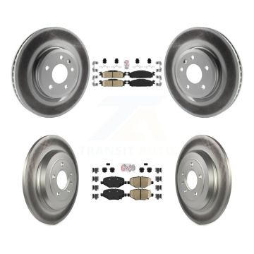Front Ceramic Rear Semi-Metallic Pads And Coated Disc Brake Rotors Kit For Ford Explorer KGA-102048