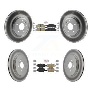 Front Rear Ceramic Pad Coat Brake Rotor Kit For 2013 Ford Explorer With Heavy Duty Brakes KGA-102073