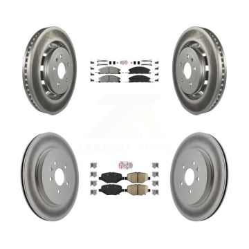 Front Semi-Metallic Rear Ceramic Pad Coated Brake Rotor Kit For Ford Explorer Flex Taurus KGA-102077