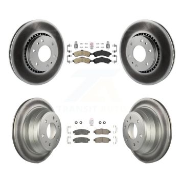 Front Rear Ceramic Pad Coated Brake Rotors Kit For Chevrolet GMC Trailblazer Envoy XL EXT KGA-102084