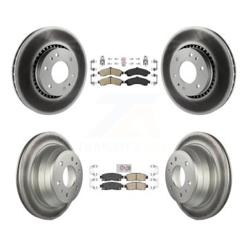 Front Rear Ceramic Pad Coated Brake Rotors Kit For Chevrolet GMC Trailblazer Envoy XL EXT KGA-102085