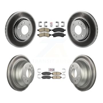 Front Rear Ceramic Pad Coated Brake Rotors Kit For Chevrolet Trailblazer GMC Envoy XL EXT KGA-102088