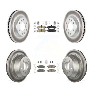 Front Rear Ceramic Pad Coated Brake Rotor Kit For GMC Envoy Chevrolet Trailblazer Bravada KGA-102090