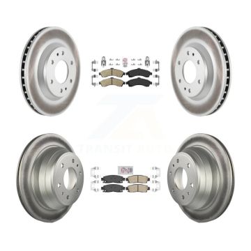 Front Rear Ceramic Pad Coated Brake Rotor Kit For GMC Envoy Chevrolet Trailblazer Bravada KGA-102091