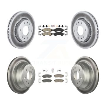 Front Rear Ceramic Pad & Coated Brake Rotor Kit For Chevrolet Trailblazer GMC Envoy Buick KGA-102093
