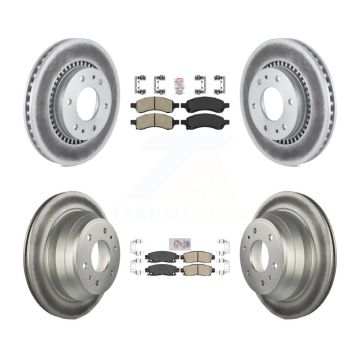 Front Rear Ceramic Pad & Coated Brake Rotor Kit For Chevrolet Trailblazer GMC Envoy Buick KGA-102094