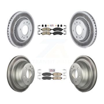 Front Rear Ceramic Pad & Coated Brake Rotor Kit For Chevrolet Trailblazer GMC Envoy Buick KGA-102095