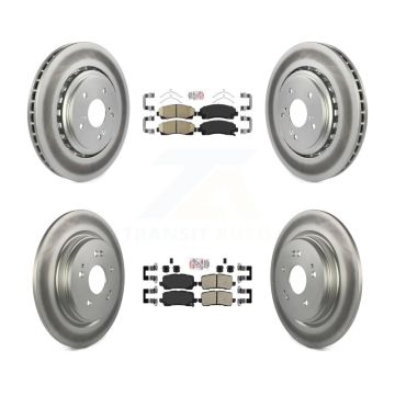 Front Rear Ceramic Pads And Coated Disc Brake Rotors Kit For 2015-2020 Acura TLX KGA-102107