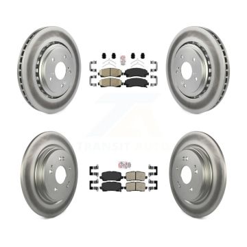 Front Rear Ceramic Pads And Coated Disc Brake Rotors Kit For 2015-2020 Acura TLX KGA-102108