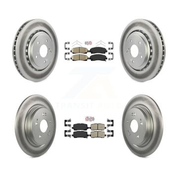 Front Rear Ceramic Pads And Coated Disc Brake Rotors Kit For 2015-2020 Acura TLX KGA-102109