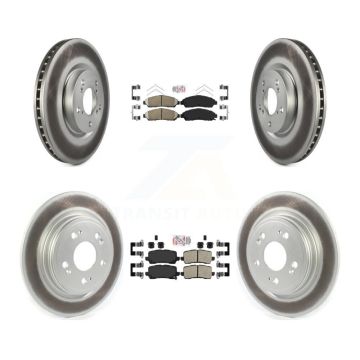Front Rear Ceramic Pad Coated Brake Rotor Kit For 2014-2020 Acura RLX Sport Hybrid SH-AWD KGA-102111